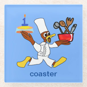 Grappig Licht Blauw Chef Ducky Kazoo Onderzetter