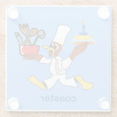 Grappig Licht Blauw Chef Ducky Kazoo Onderzetter (Achterkant)