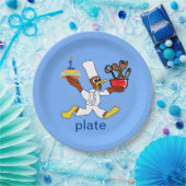 Grappig Licht Blauw Chef Ducky Kazoo Papier Bord (Feest)