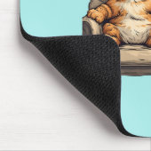 Grappig Licht Blauw Kat Thema Mousepad Muismat (Hoek)