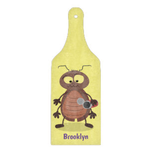 Grappig lief kakkerlak cartoon personage snijplank