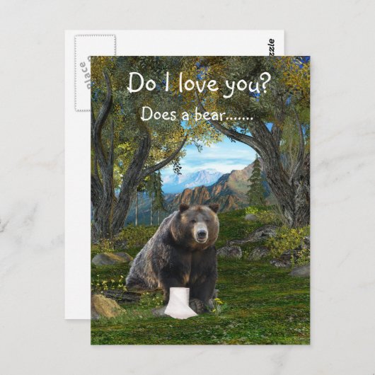 Grappig liefde briefkaart (Voorkant / Achterkant)