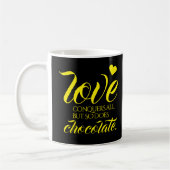 Grappig liefde verovert alles, maar ook chocolade koffiemok (Links)