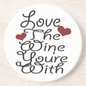 Grappig liefde voor de wijn waar je mee zit zandsteen onderzetter (Voorkant)