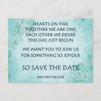 Grappig liefdesgedicht save the date briefkaart po