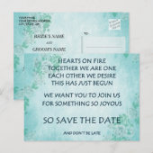 Grappig liefdesgedicht save the date briefkaart po (Voorkant / Achterkant)