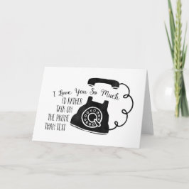 Grappig liefdespraatje op de telefoon dan op de te feestdagen kaart