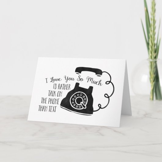 Grappig liefdespraatje op de telefoon dan op de te feestdagen kaart (Voorkant)