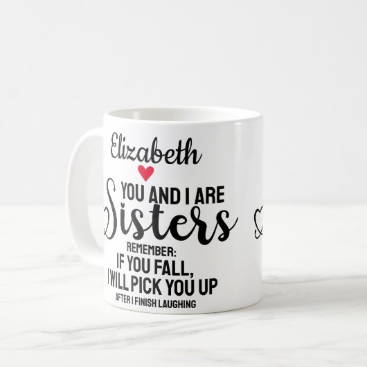 Grappig liefdevol zusje citaat als je Herfst hart Koffiemok (Voorkant links)