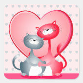 Grappig liefhebbende katten, sticker (Voorkant)