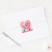 Grappig liefhebbende katten, sticker (Envelop)