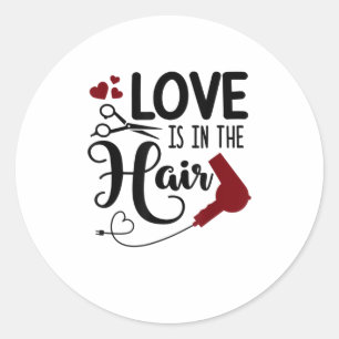 Grappig liefje in de haarlijst Dresser Salon W Ronde Sticker
