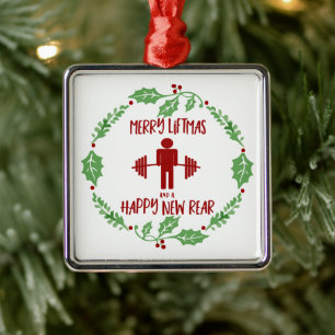 Grappig liefje met feestdagen en kerstmis Gym Barb Metalen Ornament