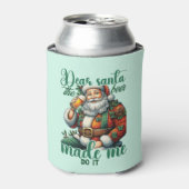 Grappig lieve Kerstman bier woordkunst Blikjeskoeler (Blikje Voorkant)