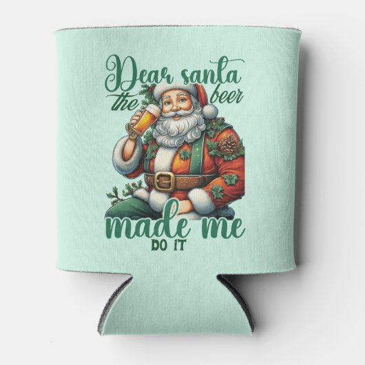 Grappig lieve Kerstman bier woordkunst Blikjeskoeler (Voorkant)