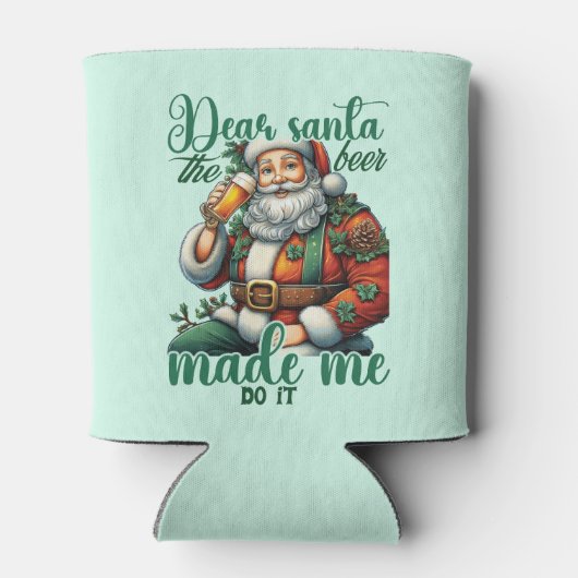 Grappig lieve Kerstman bier woordkunst Blikjeskoeler (Achterkant)