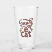 Grappig lieve kerstman, het was het kattenontwerp glas (Voorkant)