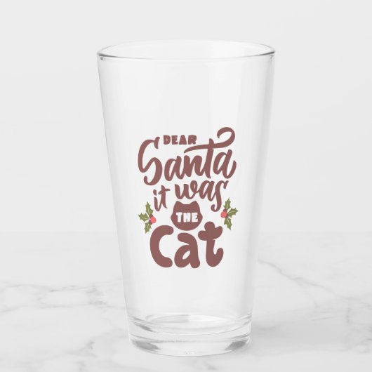 Grappig lieve kerstman, het was het kattenontwerp glas (Voorkant)