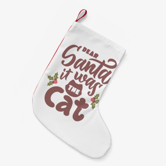 Grappig lieve kerstman, het was het kattenontwerp kleine kerstsok (Voorkant (Hangend))