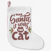 Grappig lieve kerstman, het was het kattenontwerp kleine kerstsok (Voorkant)