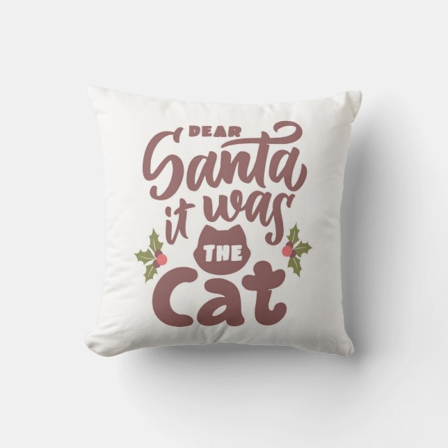 Grappig lieve kerstman, het was het kattenontwerp kussen (Voorkant)