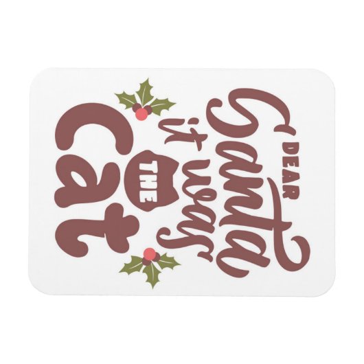 Grappig lieve kerstman, het was het kattenontwerp magneet (Horizontaal)