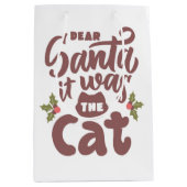 Grappig lieve kerstman, het was het kattenontwerp medium cadeauzakje (Voorkant)