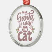 Grappig lieve kerstman, het was het kattenontwerp metalen ornament (Links)