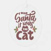 Grappig lieve kerstman, het was het kattenontwerp metalen ornament (Voorkant)