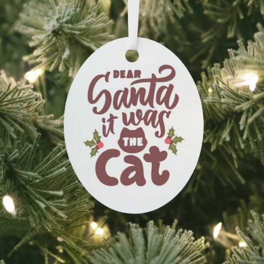 Grappig lieve kerstman, het was het kattenontwerp metalen ornament (Insitu)