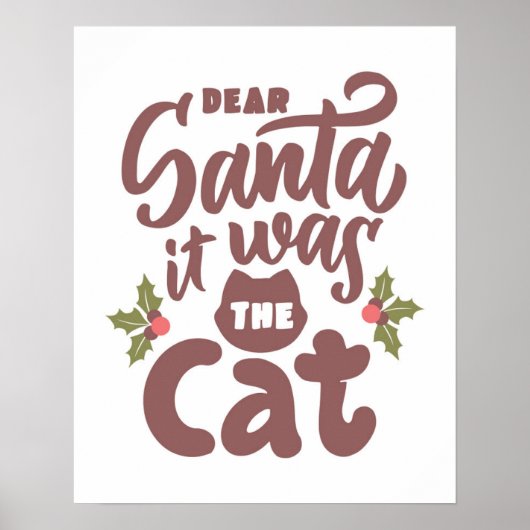 Grappig lieve kerstman, het was het kattenontwerp poster (Voorkant)