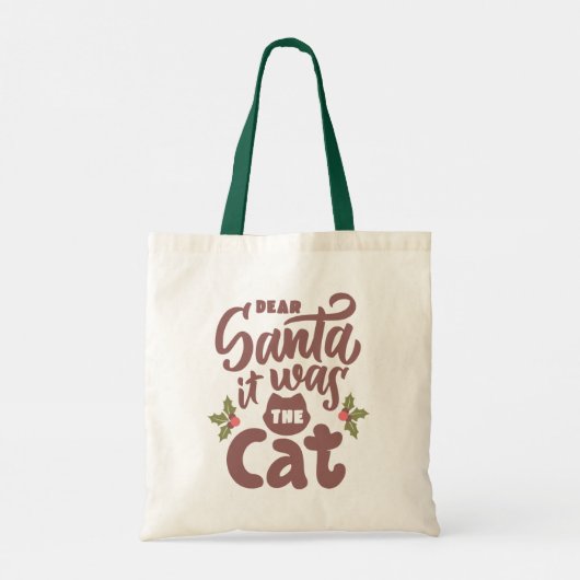 Grappig lieve kerstman, het was het kattenontwerp tote bag (Achterkant)