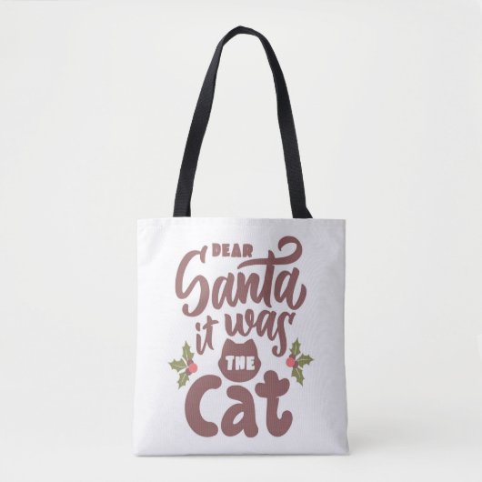 Grappig lieve kerstman, het was het kattenontwerp tote bag (Voorkant)