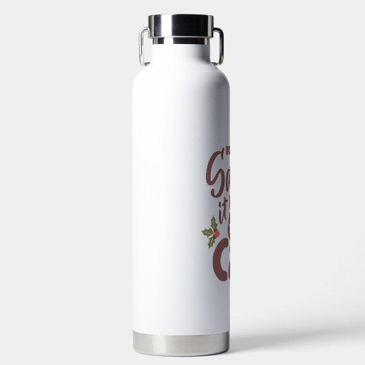 Grappig lieve kerstman, het was het kattenontwerp waterfles (Voorkant)