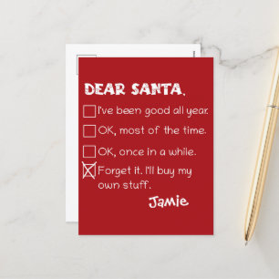 Grappig Lieve Kerstman Ik Ben Braaf Kerstchecklist Feestdagenkaart
