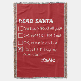 Grappig lieve kerstman ik ben een goede vakantie c deken
