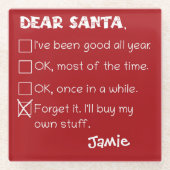 Grappig lieve kerstman ik ben een goede vakantie c glazen onderzetter (Voorkant)