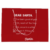 Grappig lieve kerstman ik ben een goede vakantie c groot cadeauzakje (Achterkant)