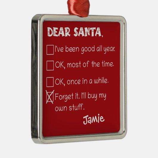 Grappig lieve kerstman ik ben een goede vakantie c metalen ornament (Rechts)