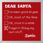 Grappig lieve kerstman ik ben een goede vakantie c poster (Voorkant)