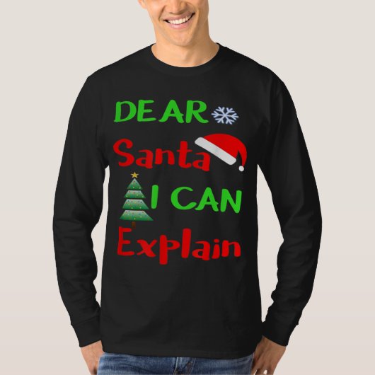 Grappig lieve kerstman Ik kan uitleggen Kerstmis z T-shirt (Voorkant)