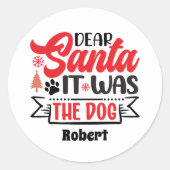 Grappig lieve Kerstman naam sticker toevoegen (Voorkant)