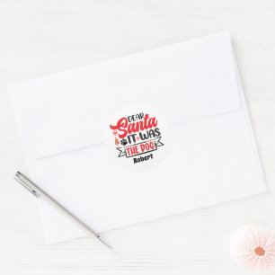 Grappig lieve Kerstman naam sticker toevoegen