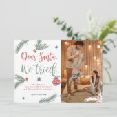 Grappig lieve kerstman, we hebben een kerstfoto ge feestdagenkaart (Staand voorkant)