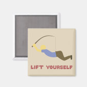 Grappig "Lift Yourself" Man met Gevist Pool Magneet (Voorkant / Achterkant)