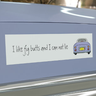 Grappig Lila Ik hou van Figaro Car Bumpersticker