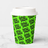 Grappig Lime Green Booyes! Crossed Eyes Halloween Papieren Bekers (Achterkant)