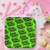 Grappig Lime Green Booyes! Crossed Eyes Halloween Papieren Bordje (Feest)