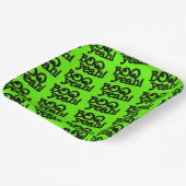 Grappig Lime Green Booyes! Crossed Eyes Halloween Papieren Bordje (Gebogen)