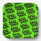 Grappig Lime Green Booyes! Crossed Eyes Halloween Papieren Bordje (Voorkant)